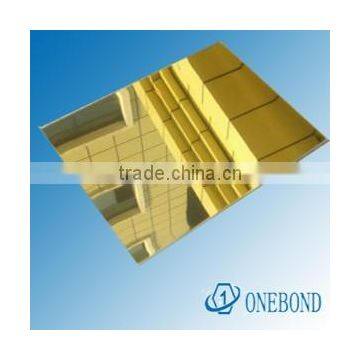 Gold Mirror finish Aluminum plastic Panel/Fireproof ACP /FOSHAN