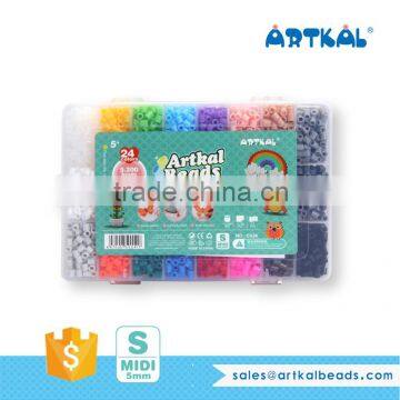 Wholesale Artkal Beads 24 Colors Box Kit Educational Games Midi Perler Beads CS24