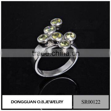 Fashion Jewelry Cubic Zircon Ring/Glass Engagament Ring For Women