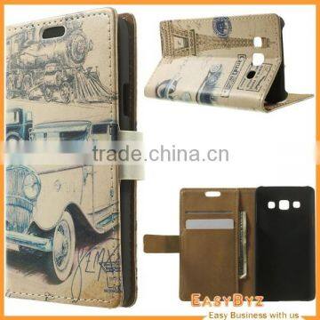 Cartoon Leather Wallet Cover with Stand for Samsung Galaxy A3 SM-A300F