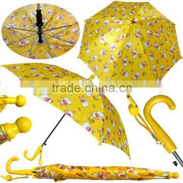 19" duck design yellow small kid umbrella with whistle