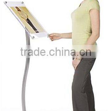 11 x 17 Menu Stand for Floor With Clear Acrylic Frame, Double Curve Pole - Silver(MS-A-012) photo-3