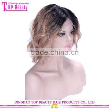 6A Quality Brazilian Virgin Hair Bob Ombre Two Tone Lace Front Wig photo-2