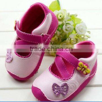 Lovely toddler shoe, pink butterfly baby shoe