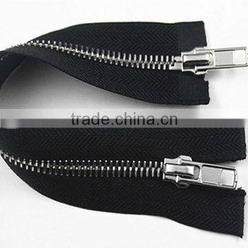 5# Two Sliders Open-end Auto Lock Metal Zipper