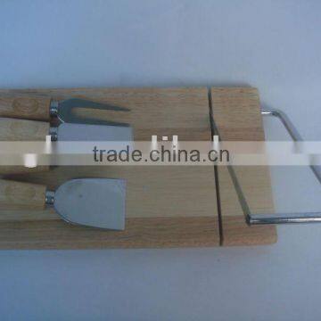 Cheese board set with slicer and cutting board