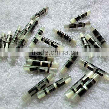 Gemstone mosaic beads (mother of pearl shell,black onyx)