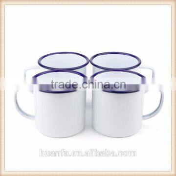 Promotional Gift Items High Quality Personalized Private Label White Enamel Camping Mug Enamel Cup Enamelware Wholesale