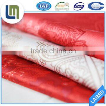 China red 100% polyester printed satin silk fabric with cheap price