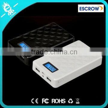 13000mah usb rechargeable battery power bank with lcd display for tablet