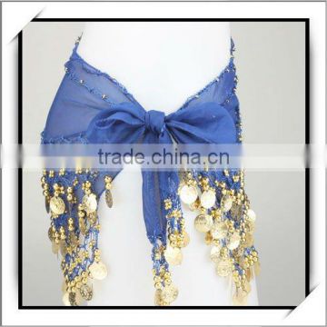 Hot Selling 128 Golden Coins Belly Dance Hip Scarf-11001402