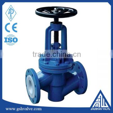 flange type fluorine lined globe valve with handwheel