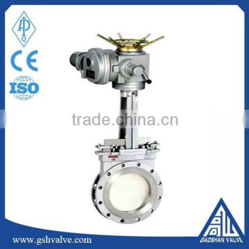 flange knife gate valve with electric actuator