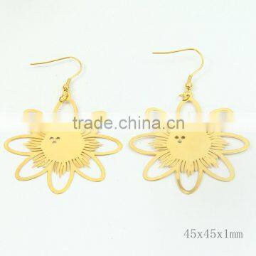 Flower Charm Earrings Made of 316L Stainless Steel