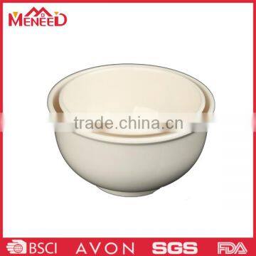 Hotel use white solid color rice serving bowl