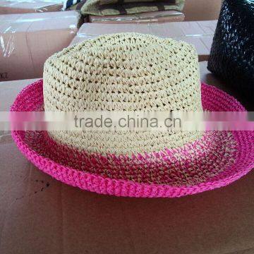 panama fashion colorful paper straw hat for kids and adults