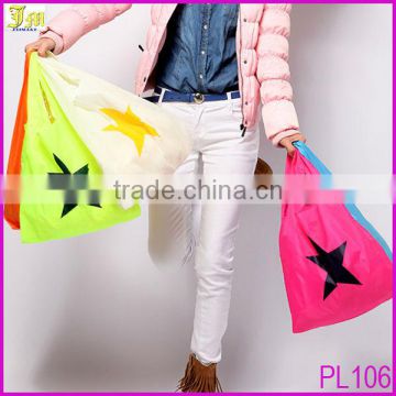 Pentagram Pattern Fashion Foldable Eco Shopping Bags Wholesale Reusable Folding Shopping Bags Women