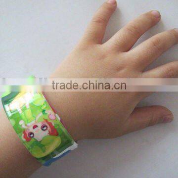 Promotional Cartoon Silicone Slap Wristband for Kids