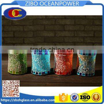 Glass jar Mosaic decor colored Glass Candleholder glass bottle