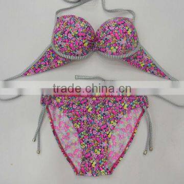 2014 printed girls bikini swimwear