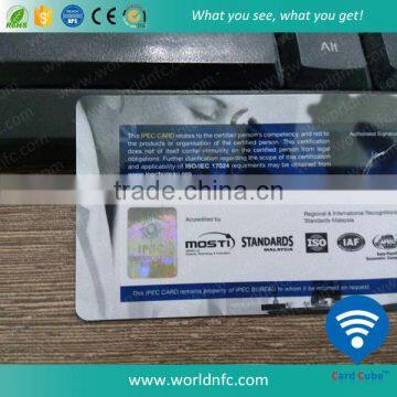 Custom CMYK Reprinted Plastic PVC Card with Hologram Sticker