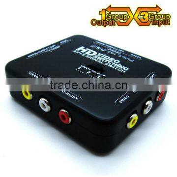 3 Input 1 Output HD AV switch Audio Video signal switcher