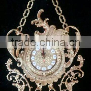 Excellent Silver Plated Copper Wall Clock, Decorative Wall Hanging Pendulum Clock photo-6