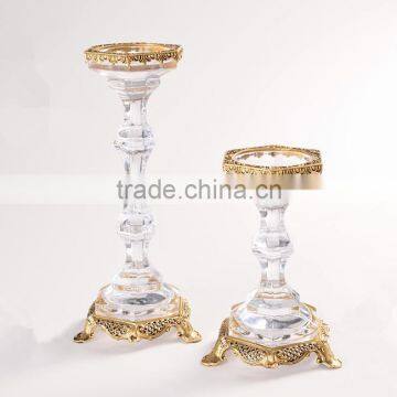 Italian Style Home Decor Item Brass with Crystal Candlestick/Candleholder (BF01-0245)
