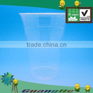 PLA Cold drinking clear plastic Cup/ biodegradable ice cream cups