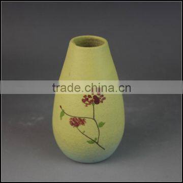 2017 New Hand Painted Mini Yellow Stoneware Vase photo-2
