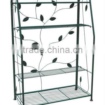 Green Three Layers Stainless Steel Flower Shelf L91006