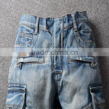 Europe Wash Faded Jeans High Street Style Men's Short Pants photo-3