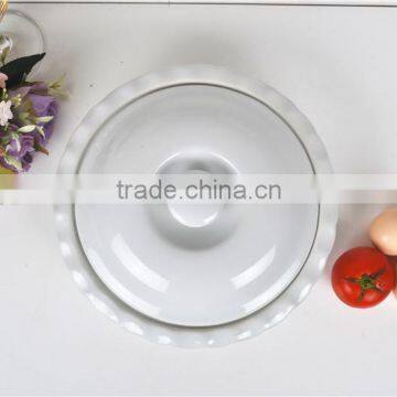 Ceramic White Porcelain Round Baking Dish photo-6