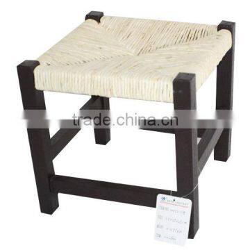 Vintage Black Seagrass Woven Seat Solid Wood Baby Chair With Lidder Back photo-3