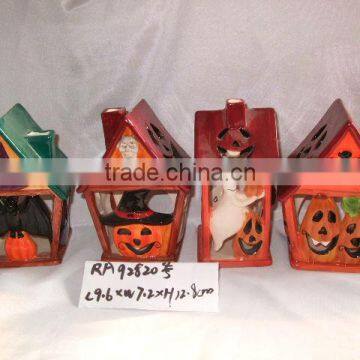 decorative house ceramic candle holder for halloween