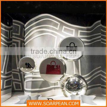 Window Display Custom Made Fashionable Advertising Decoration Mirror Silver Ball