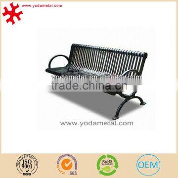 Outdoor furniture cast iron park bench with back and handrail