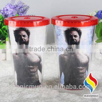 Double Wall Coffee Tumbler PS Plastic Mug photo-2