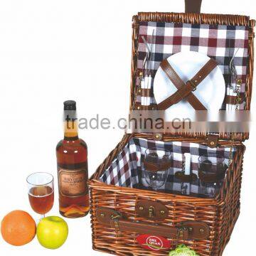 Handmade Natural Willow Wicker Picnic Basket /hamper Set photo-4