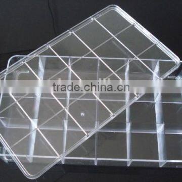 18 Compartments High Transparency PS Plastic Material Storage Box With Dividers photo-2