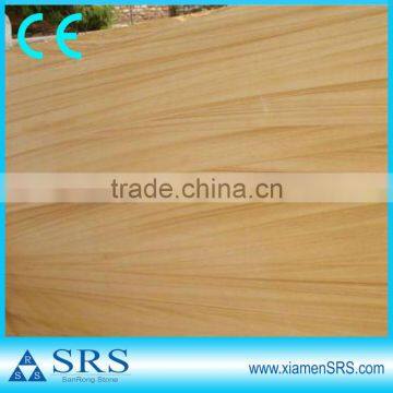 Polished yellow sandstone slab