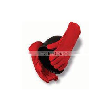 DDSAFETY 2017 Red Cow Split Welder Gloves With Lining And Palm photo-2