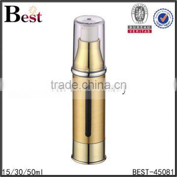 China Hot Products Luxury Gold Airless Pump Bottle 50ml With Window for Cosmetic Skin Care Lotion Cream Serum Wholesale photo-2