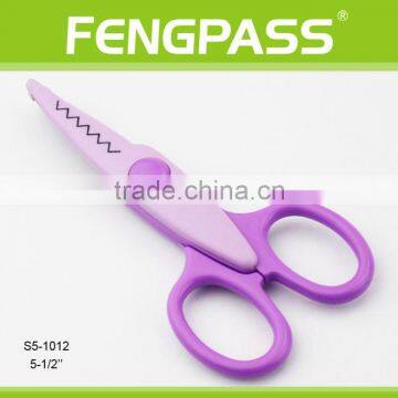 S5-1012 5.5 inch 2Cr13 Stainless Steel Blade With Colorful Plastic Handle Shape Cutting Scissors
