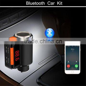 2016 hot Wireless Bluetooth LED Display Car FM Transmitter MP3 Player with Dual USB Car Charger