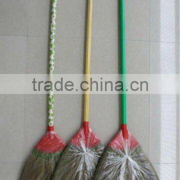 hot sale grass brooms with wood stick