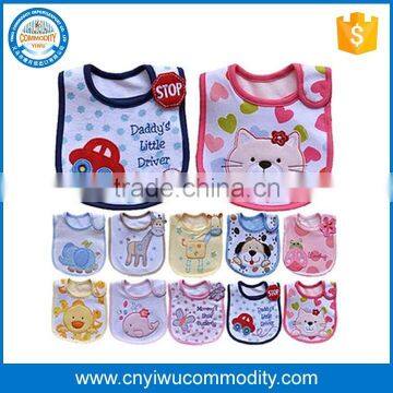 New Embroidery Cute Baby Bibs Animals Cotton Baby Bandana Bibs