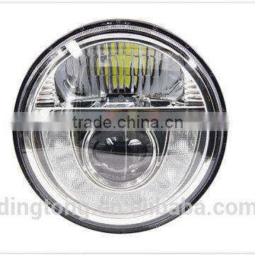 7 Inch Round Led Headlight 12v/24v 4x4 Track Accessory Round 7inch 75w Led Auto Headlight