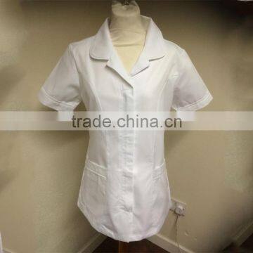 wholesale short sleeve white plain housekeeping staff shirts