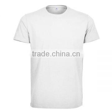 Shanghai maufacture white short sleeve round collar cotton T-shirt